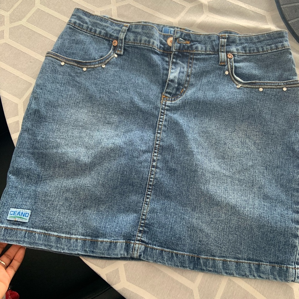 y2k demin mini skirt!!